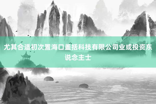 尤其合适初次置海口盖括科技有限公司业或投资东说念主士